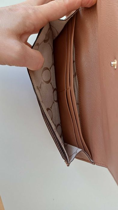 Oroton оранжев портфейл  естествена кожа