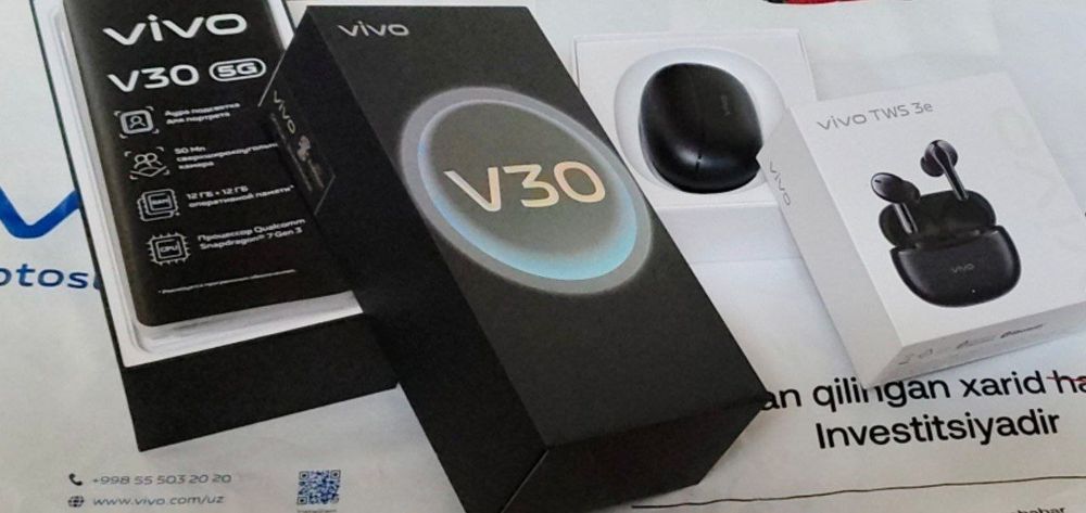 Vivo V30 kafolati bilan.Karopka dakument bor.20kun ishlatilgan.