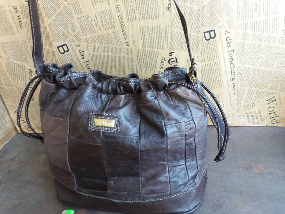 дамска чанта,кожена торба-кафява естествена кожа