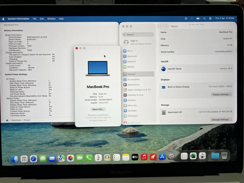 Macbook Pro M1 8GB/512GB 35cycle