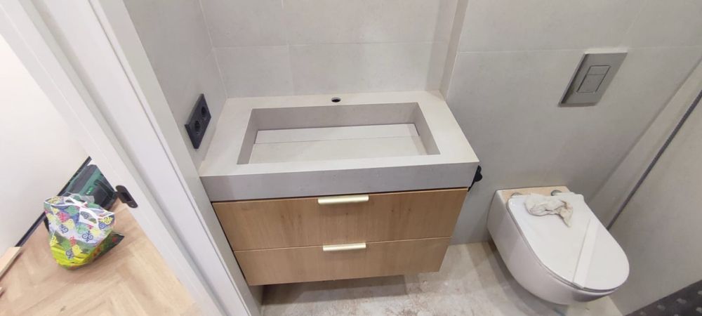 Керамогранит, Раковины работы