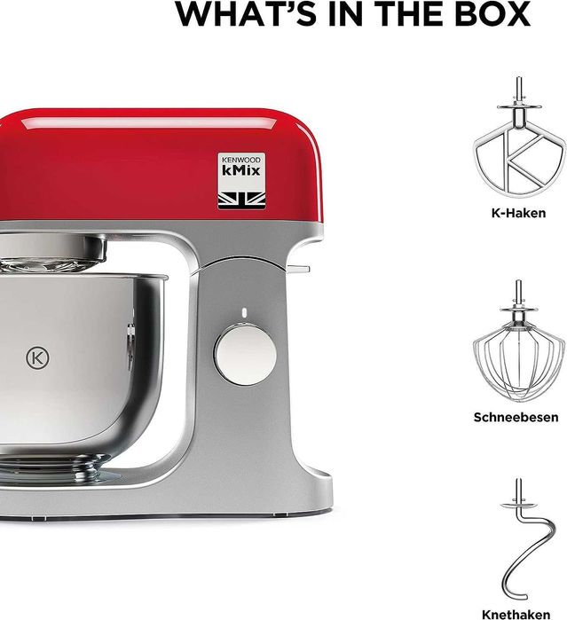 Нов Кухненски Робот Планетарен Миксер KENWOOD kMix KMX750RD, 1000W, 2 години Гаранция