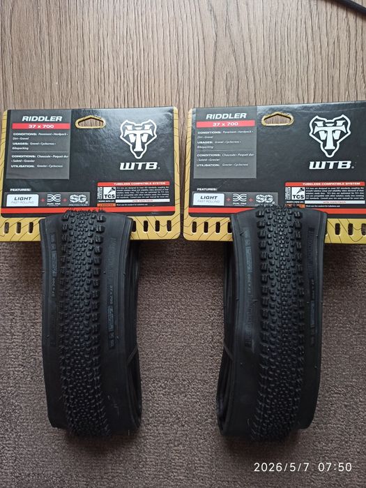 Set 2 Anvelope WTB Riddler 37x700 TCS Light/Fast 120tpi D-DNA SG2 gravel noi