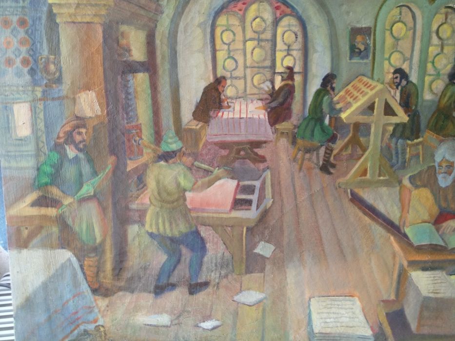 Продавам антикварна картина Средновековни крепостни мотиви 2