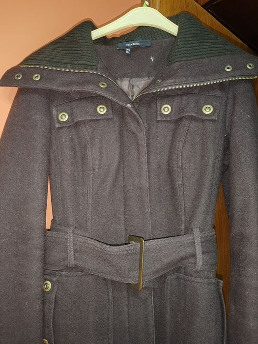 Палто тъмно кафяво zara