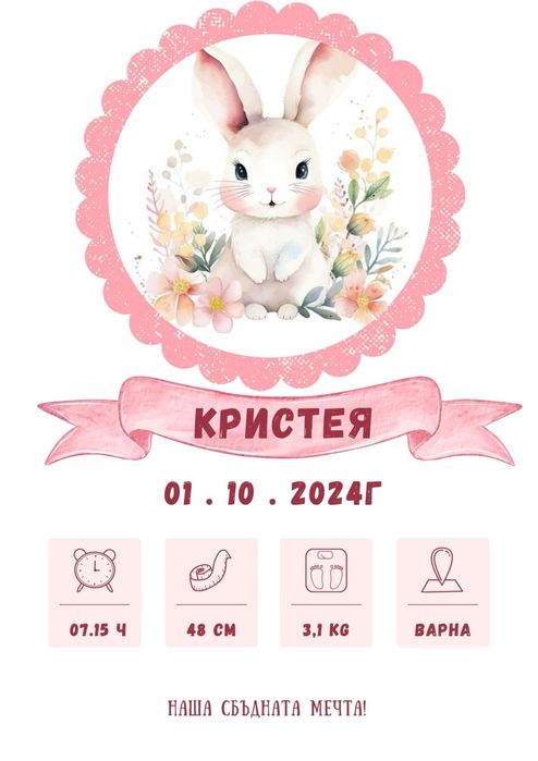 Бебешка визитка/погача