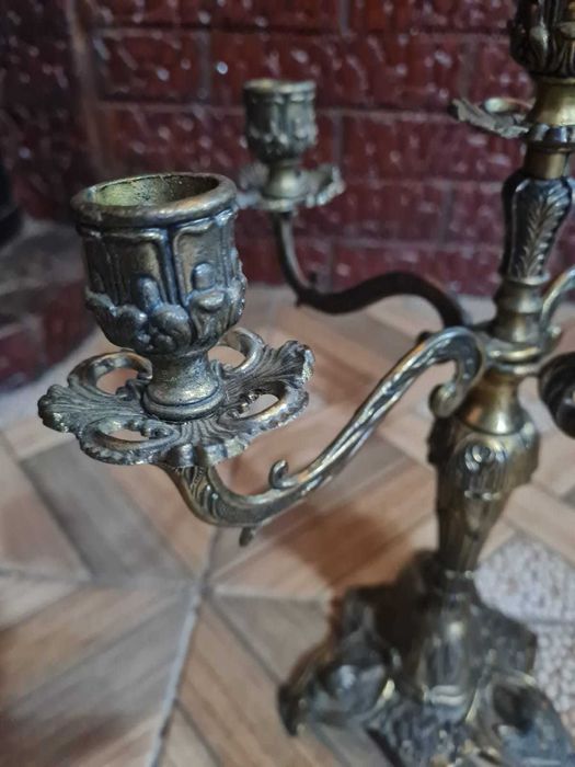 Sfesnic bronz suport lumanari 5 brate rotative