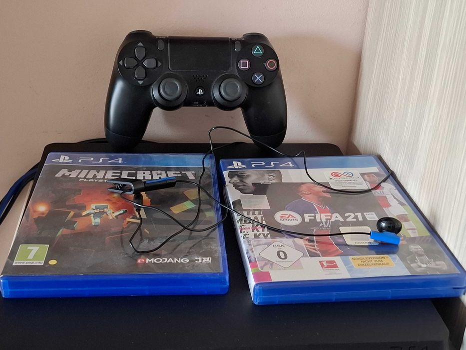 PS4 Slim + Джойстик + FIFA 21 + Minecraft