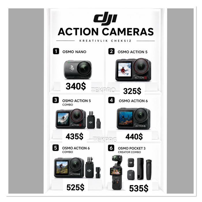 Новый osmo action 5/5pro.osmo action 6/6pro.Osmo nano.Osmo360.Pocket 3