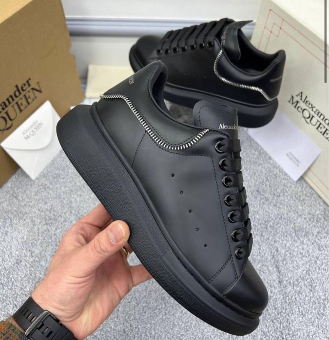 Adidasi Alexander Mcqueen zipper negri full black
