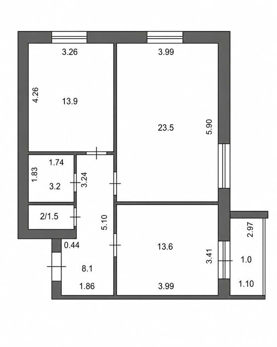 Продажа 2-комнатной квартиры Юбилейный 65м2