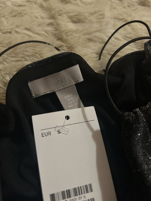 Черен блестящ топ H&M р-р S