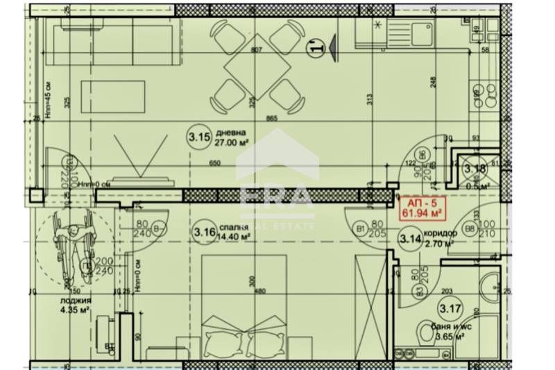 Продава се Двустаен апартамент в Варна, Възраждане 4 - 75 кв.м за 1654 €/кв.м - Снимка #1