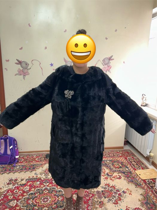 Норковая шуба черная трапеция