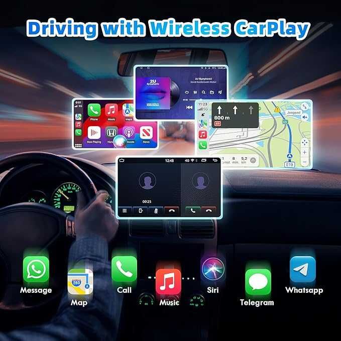 2-в-1 безжичен CarPlay адаптер