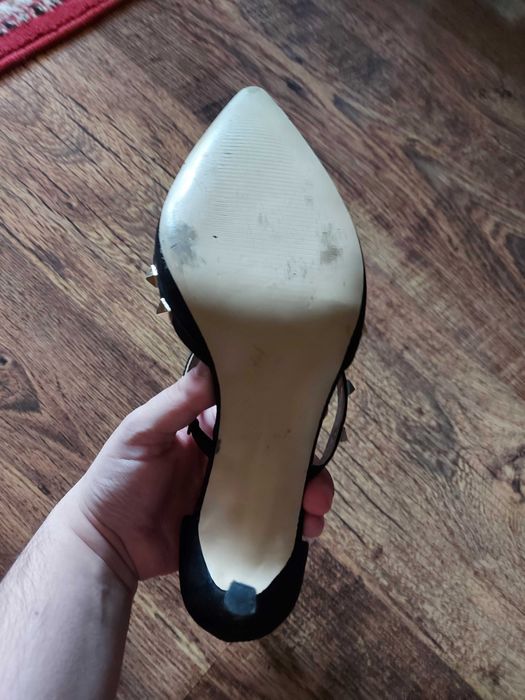 Pantofi cu toc din piele întoarsă, mărimea 41