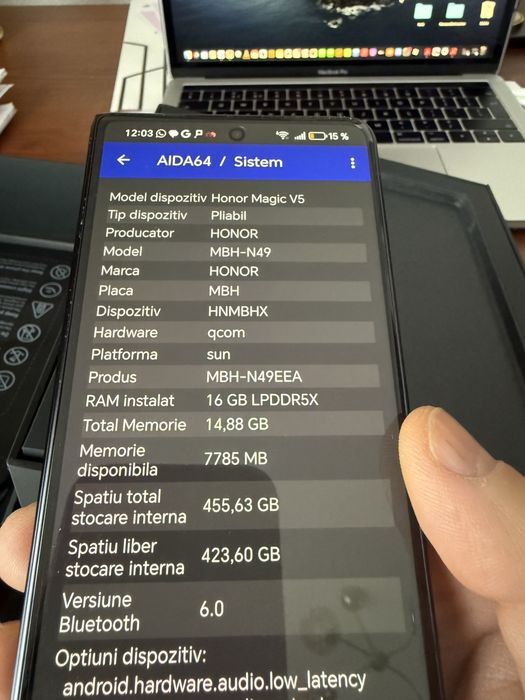 Honor Magic V5 16GB 512GB Negru Dual SIM Impecabil Full Box