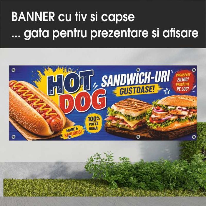 Bannere personalizate cu tematica MICI si BERE, PEPENI, MIERE, LANGOSI, MUST, HOT DOG si alte activitati