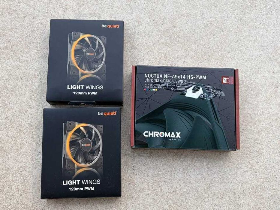 2x BeQuiet! Light Wings 120mm + 1x Noctua NF-A9x14