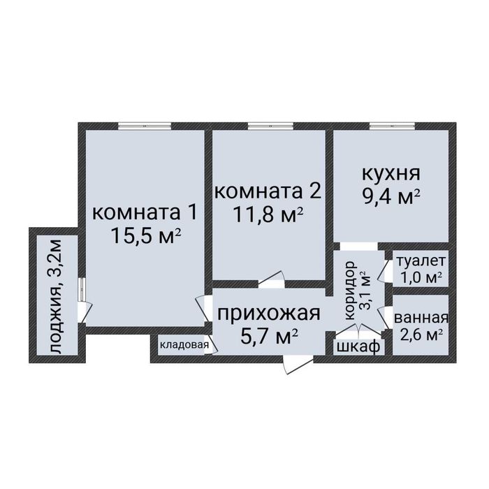 2-комн.кв.ул.пл. в самом центре города