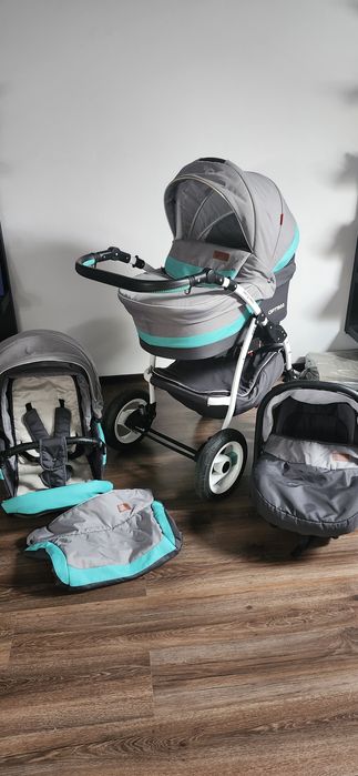 Carucior 3 in 1 Optima Grey Turqoise