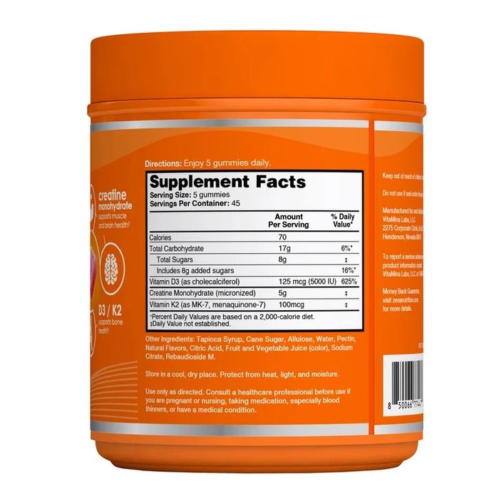 Zena D3/K2 + Creatine 225 мармеладки с арбузным вкусом