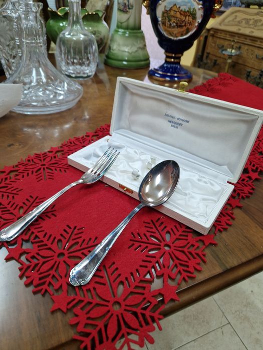 Страхотен антикварен френски комплект за хранене- Orfevrerie