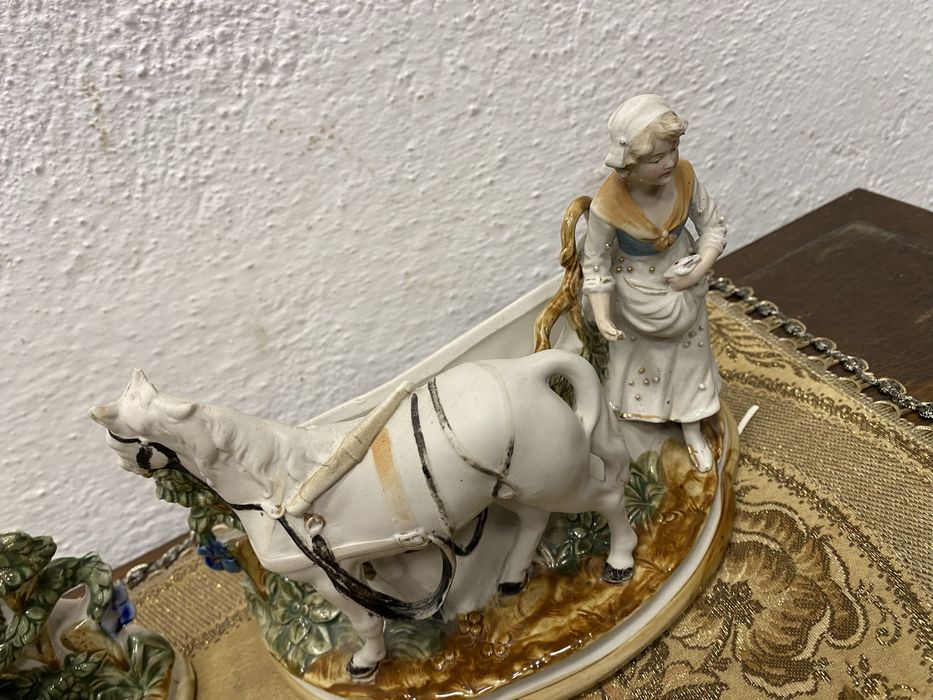 Немска порцеланова двойка коне Thuringia Германия 1900 1930