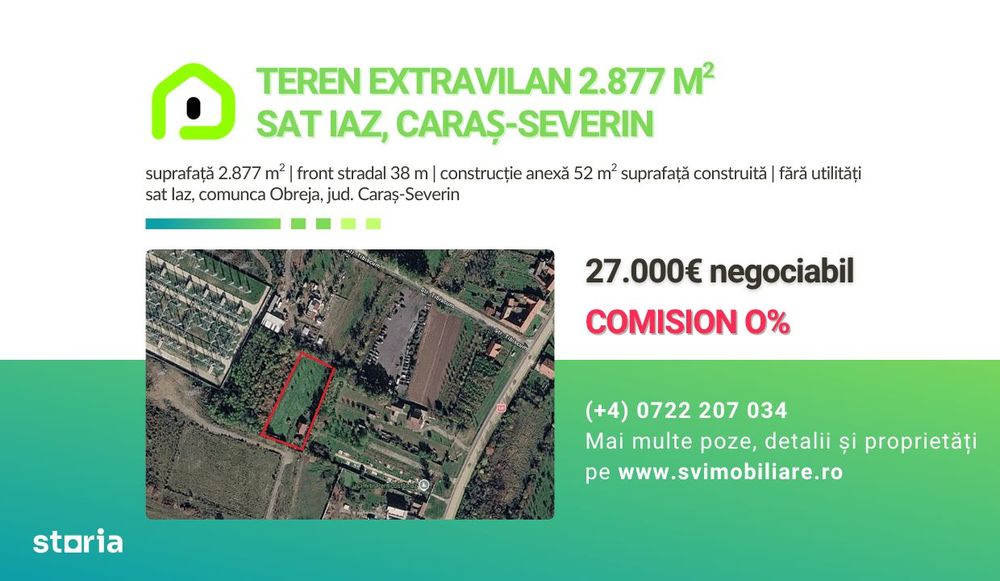 Comision 0 - Teren extravilan 2.877 mp in satul Iaz, Caras-Severin