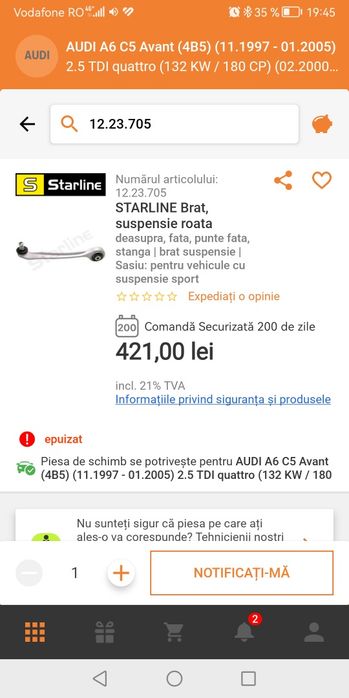 Brate suspensie Audi, Seat, Skoda, Wv