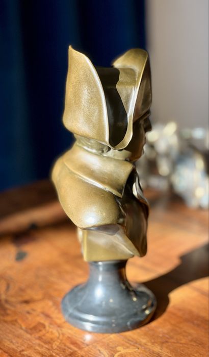 Statuetă/Bust bronz cu soclu marmură – Napoleon – semnată