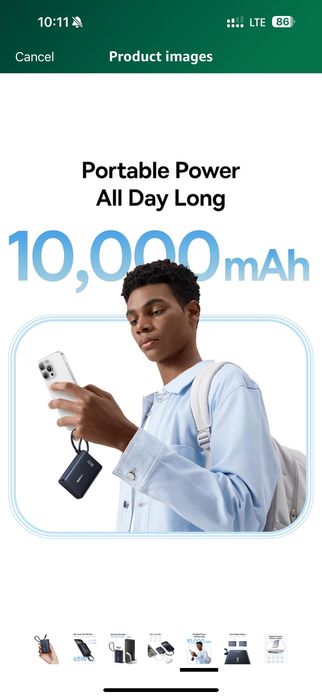 Baseus Power bank 10000mAh 45Wt Picogo Black