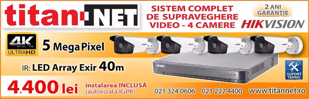 Sistem 4 Camere Supraveghere Video Complet Hikvision Instalare 4400 Bucuresti Sectorul 3 Olx Ro