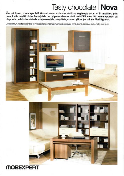 Set mobilier living - Nova by Mobexpert, lemn masiv, ca NOU