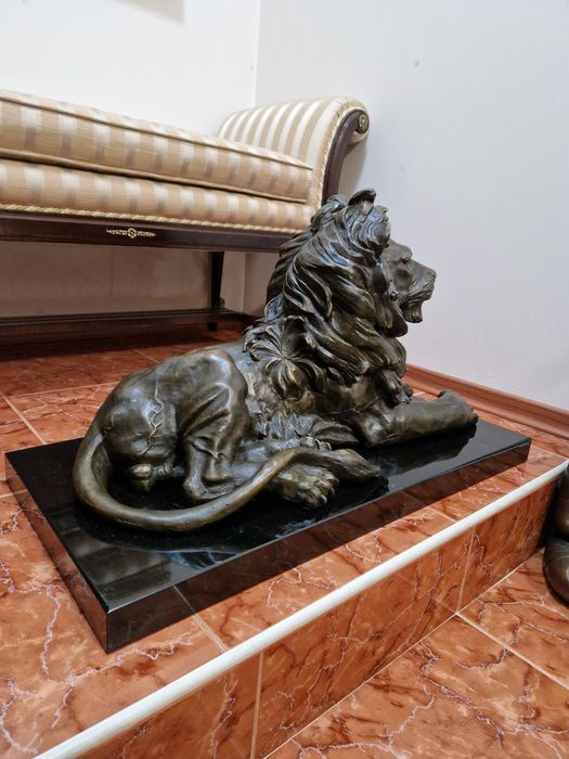 Уникална голяма антикварна бронзова фигура статуетка