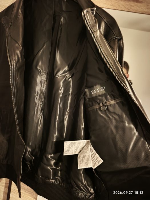 geaca de piele gucci originala