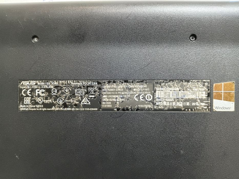 Model: Asus X540L