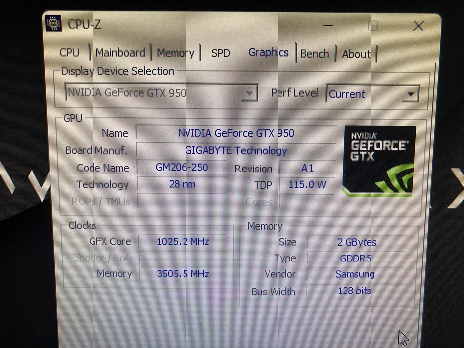 Nvidea GeForce GTX 950