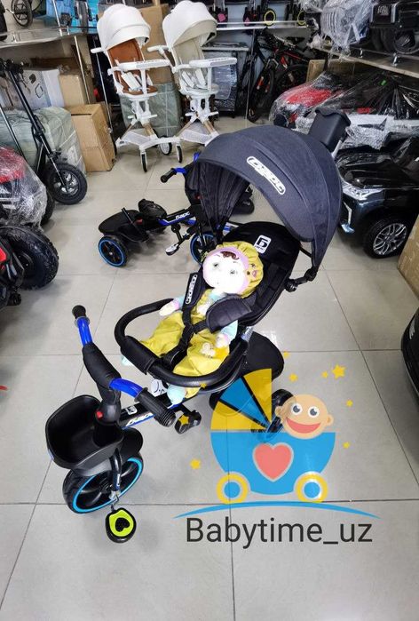 Велосипед-велоколяска. Bolalar transporti - velosiped aravachasi.