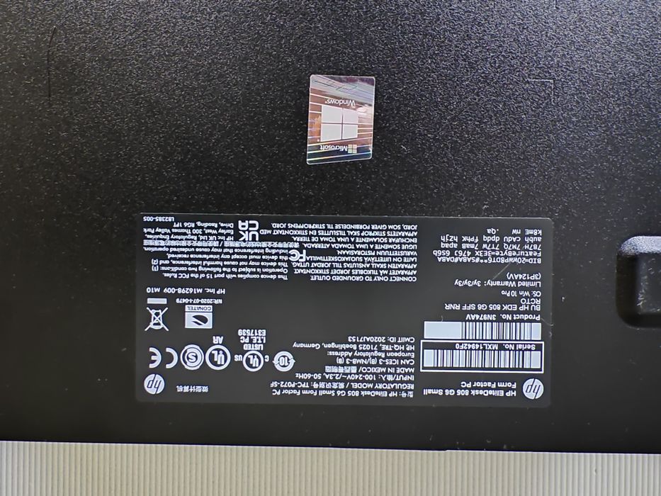 HP Elitedesk 805 G6 SFF Ryzen 5 Pro 4650G,16GB DDR4,3.7GHz,NVMe 256GB