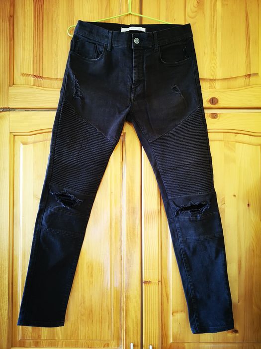 Мъжки тъмни дънки | Slim Fit, Ripped