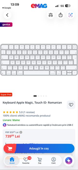 Apple Magic Keyboard cu Touch ID nou sigilat tastatura originala Apple
