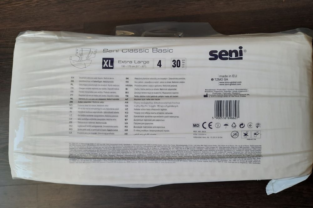 Scutece adult Seni Classic Basic XL 30 bucati - livrare gratuită