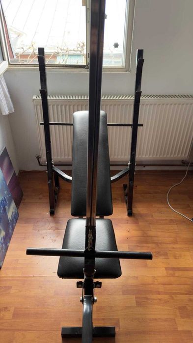 Banca fitness reglabila + Bara + Greutati