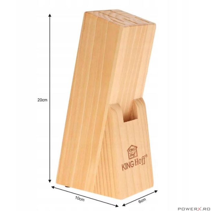 Set cutite Inox, 7 piese, suport din lemn, KingHoff