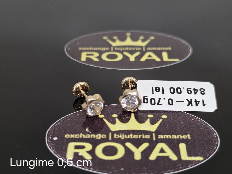 Bijuteria Royal: Cercei aur 14k/ 0.70 gr