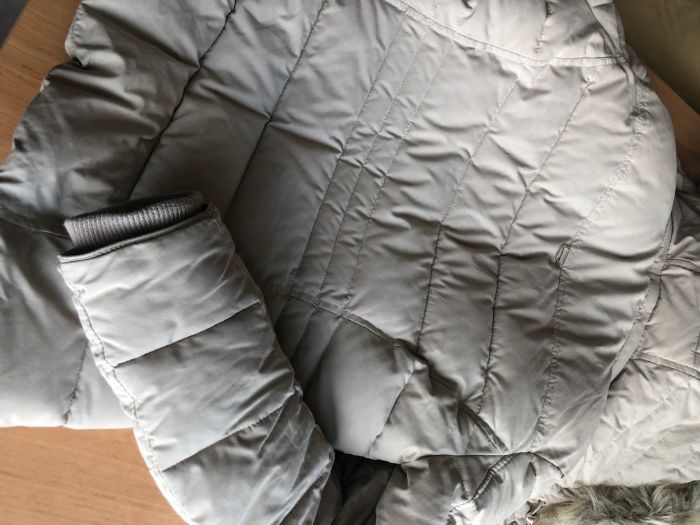 Чисто Ново красиво модерно Зимно бежово топло яке Зара