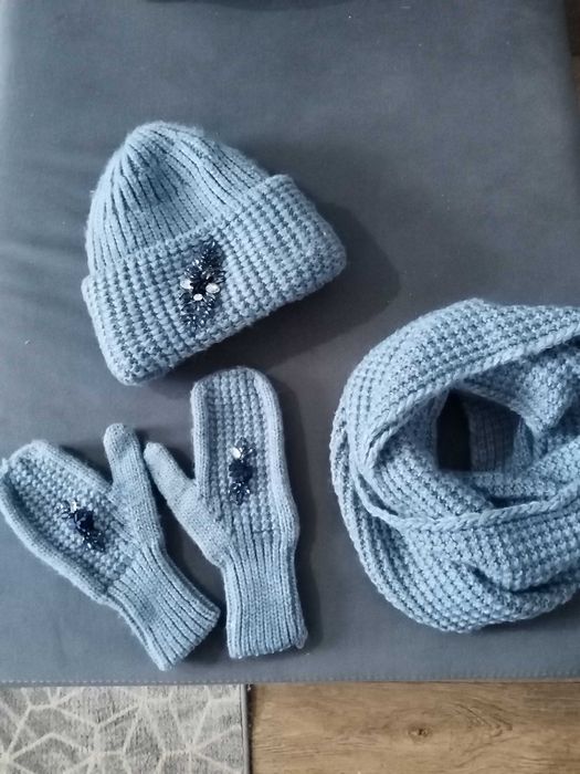 Шапка снуд варежки