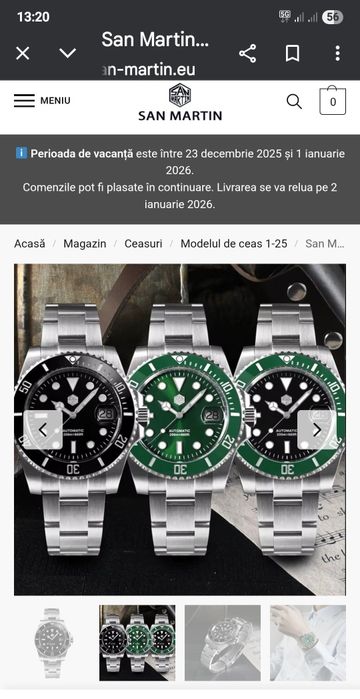 Ceas San Martin automatic mecanism  PT5000(seiko,orient,citizen)