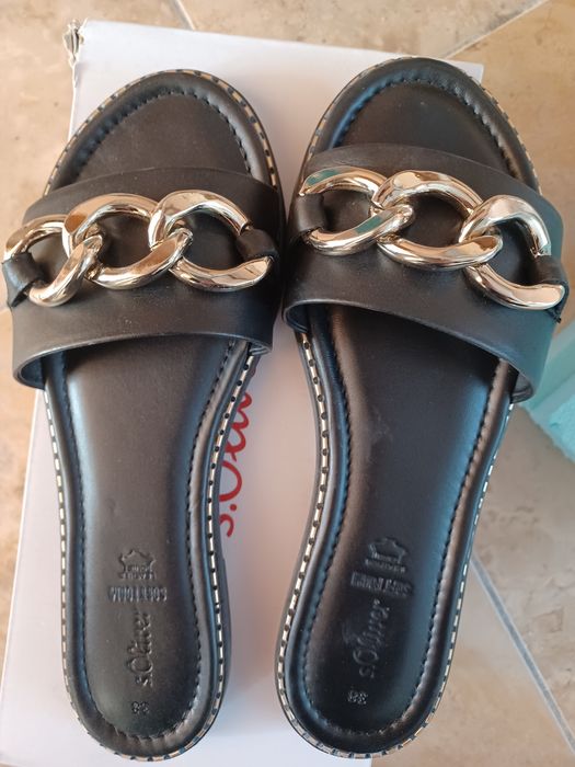 Дамски чехли естествена кожа Sol